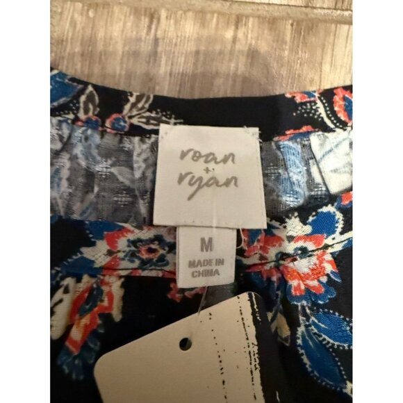 Roan + Ryan Fiona Paisley Ruffle Blouse Top - Picture 3 of 4